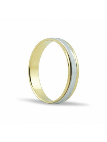 Alianza oro bicolor  de 18 kt