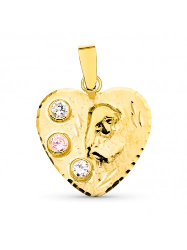 Medalla corazón Virgen niña