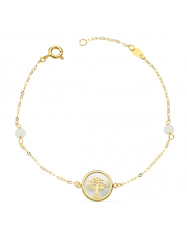 Pulsera de oro con árbol de la vida