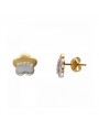 Pendientes oro flor combinados